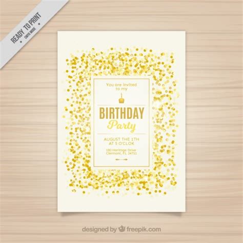 Premium Vector Golden Confetti Birthday Card