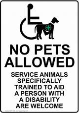 Images of Service Animals Welcome Sign