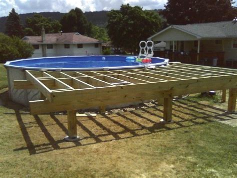 First use 1 x 4 boards and secure them around the pool edge, closing the gap with the pool completely. 24 FT Above Ground Pool Deck Plans - Bing images | pool ...