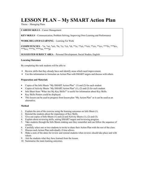 Simple Smart Action Plan Examples Format Pdf Examples