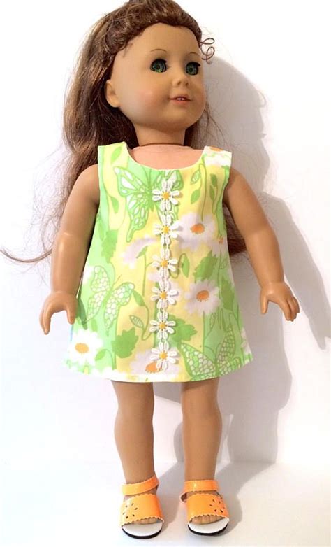 18 Inch Doll Clothes Lilly Pulitzer Fabric Shift Dress With Etsy Doll Clothes American Girl