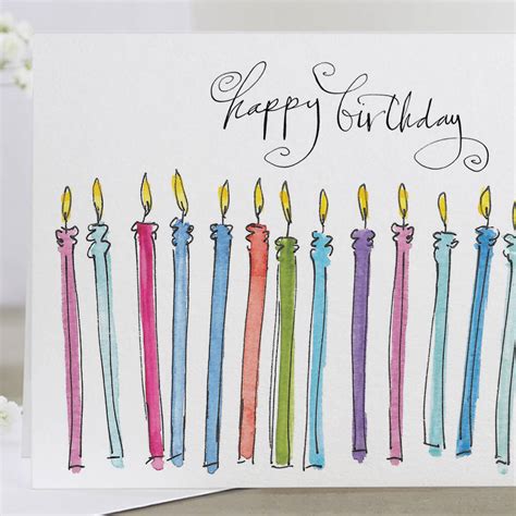 Happy Birthday Candles Card By Gabrielle Izen Design