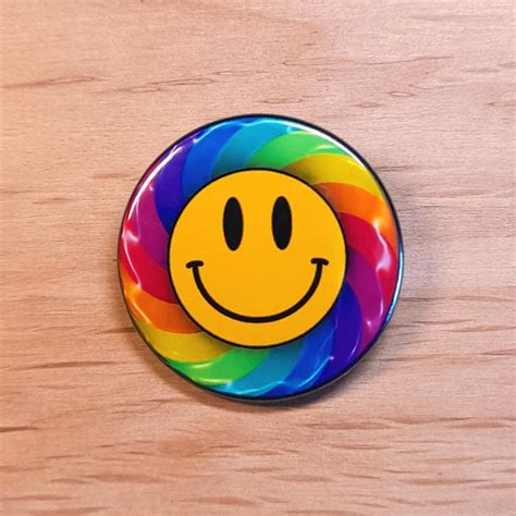 Rainbow Smiley Face Badges And Magnets Rainbow Badges