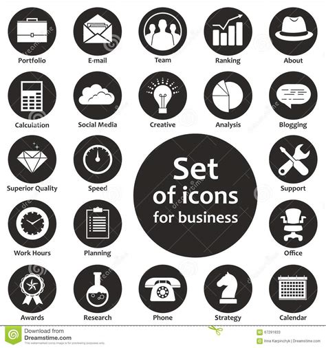 Set Of Monochrome Icons For Business In Vector Stock Vector Illustration Of Business Vector