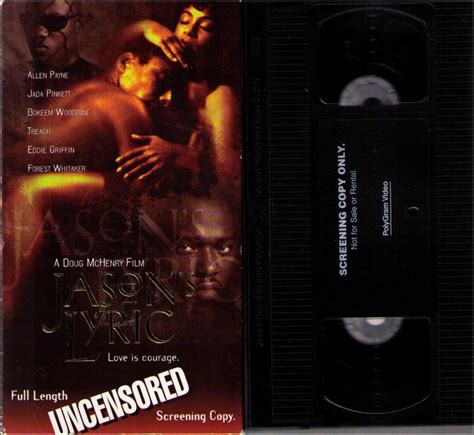 Jasons Lyric 1994 Screening Version Vhs Tape Allen Payne Jada