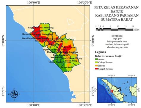 Gambar 4 Peta Kelas Kerawanan Banjir Daerah Kabupaten Padang Pariaman