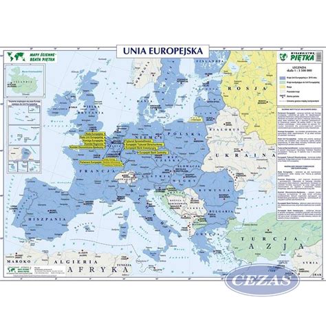 Dwustronna Mapa Ścienna Historyczna Unia Europejska RozwÓj Unii