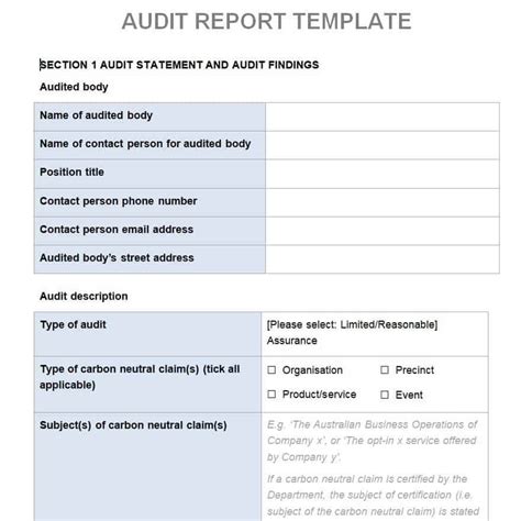 Internal Audit Report Templates Archives Free Report Templates