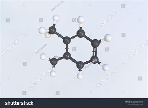 Xylene Molecule Made Balls Isolated Molecular Stock Illustration