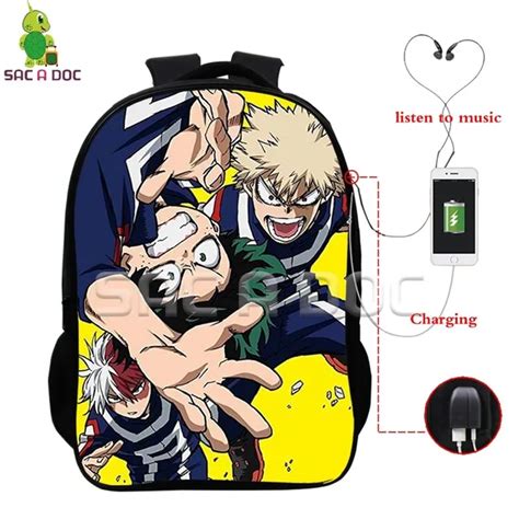 Anime Boku No Hero Academia Multifunction Backpack Deku Shoto Bakugou