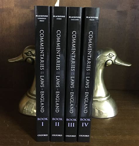 The Oxford Edition Of Blackstone Commentaries On The Laws Of England