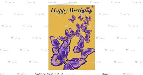Happy Birthday Multi Purple Butterfly Card Zazzle