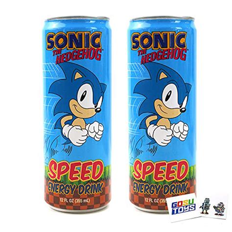 Sonic Speed Energy Drink 12 Fl Oz 355ml Can 2 Pack With 2 Gosutoys