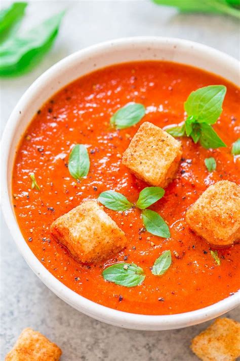 30 Minute Tomato Basil Soup Easy And Healthy Averie Cooks Recipe