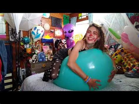 First Big Balloon Ride Looner Clown Girl In Tights Inflating And