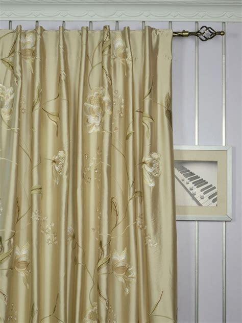 120 Inch Extra Wide Morgan Deep Champagne Embroidered