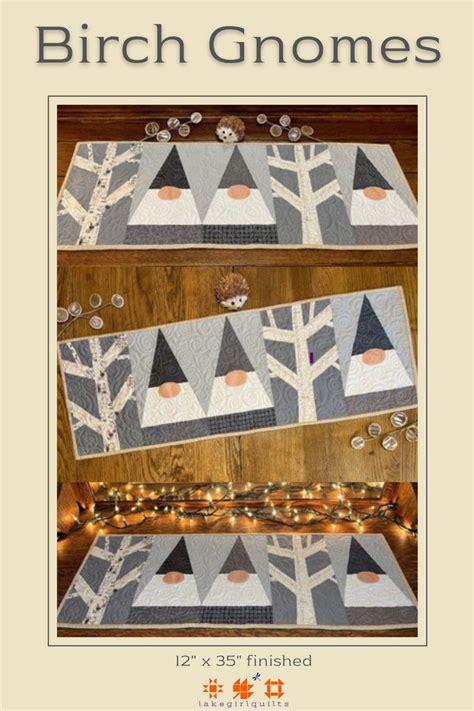 Birch Gnomes Table Runner Easy Quilt Pattern For Beginners Pdf Etsy