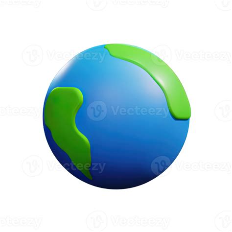 3d Cartoon Planet Earth Icon 24762059 Png