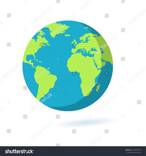 Globe World Map Planet Earth Flat Vector Illustration Doodle Map With