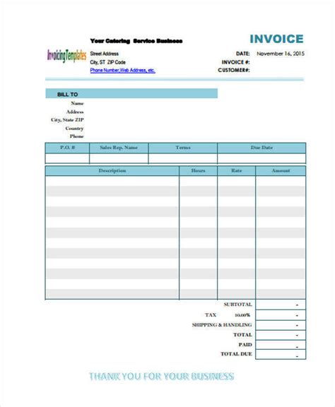 Free 8 Catering Receipt Templates In Pdf Ms Word