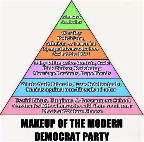 Democrat Party Profile Pyramid Chart Political Expose The Left