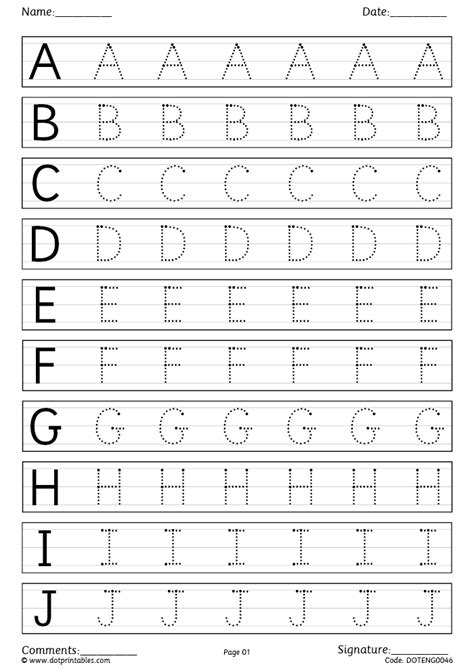 A To Z Dotted Worksheet