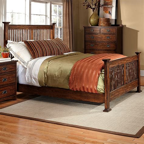 We have five beautiful mission finishes Mission Craftsman Oak Queen Bed
