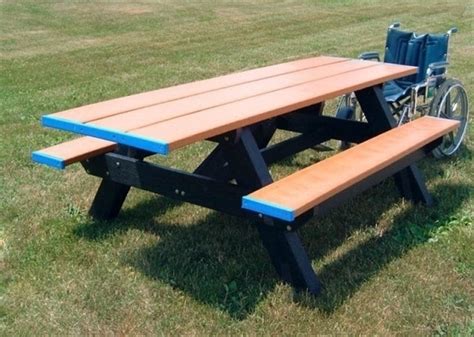 Dual End Access Ada Recycled Plastic Picnic Table Picnic Furniture
