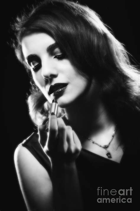 Glamorous Woman Applying Lipstick Photograph By Amanda Elwell Fine