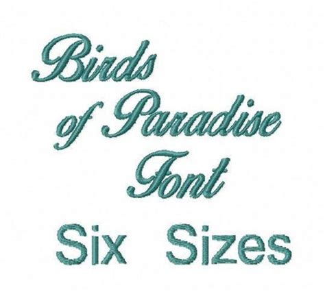 Birds of paradise is a font by script house �, designed by guilhem greco in 2014. Machine Embroidery Design-Birds of Paradise Script Font-SIX