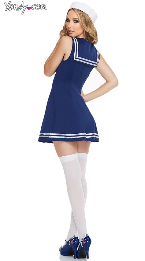 Sexy Pin Up Sailor Costume Adult Women Sailor Costumes Seductive Blue