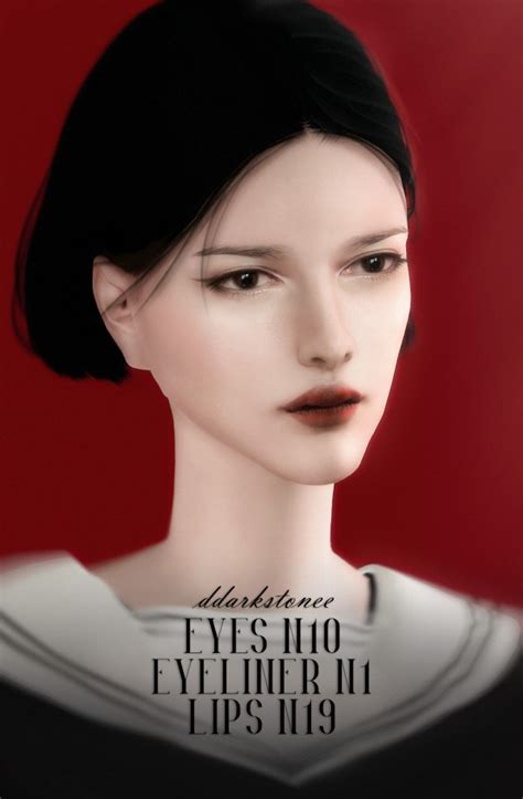 Ddarkstonee Eyes N10 Eyeliner N1 And Lips N19 • Sims 4 Downloads