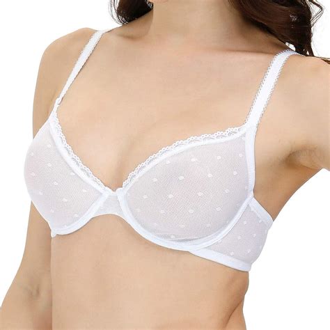 Womens Sexy Sheer Mesh See Through Bra Non Padded Unlined Lace