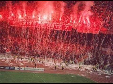 Olympiakos fans in city center of dortmund and in the stadium. Olympiakos OAKA Days 80.000 Fans - YouTube