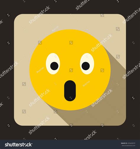 Frightened Emoticon Open Mouth Icon Stock Illustration 435609979