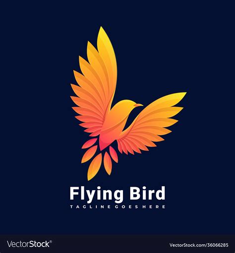 Colorful Flying Bird Logo Temp Royalty Free Vector Image