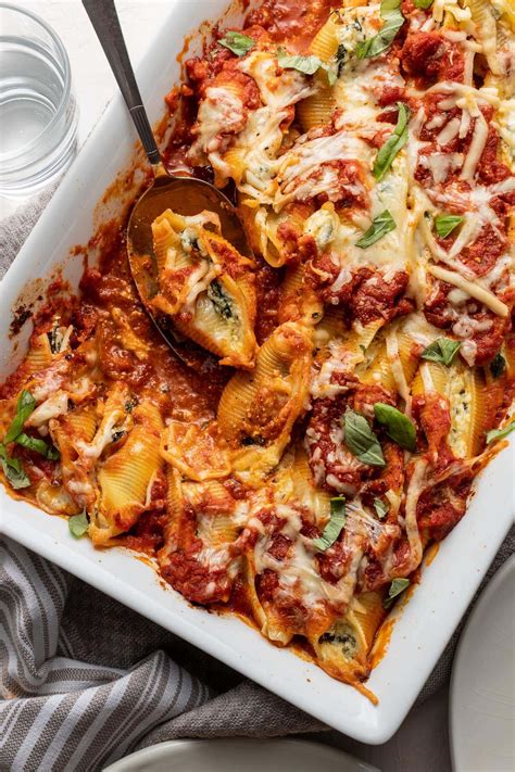 Spinach And Ricotta Stuffed Shells Nourish And Fete
