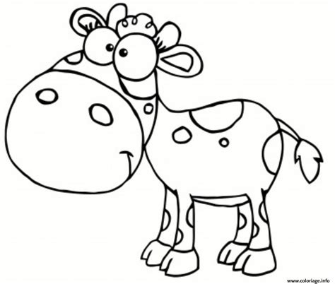 Coloriage Vache Animaux De La Ferme Rigolo Dessin Animaux De La Ferme à