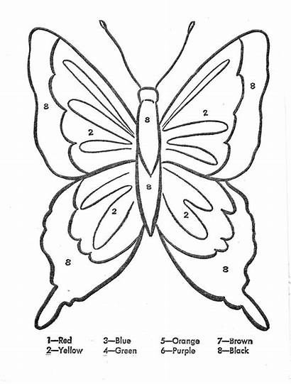 Butterfly Number Coloring Pages Drawing Numbers Printable