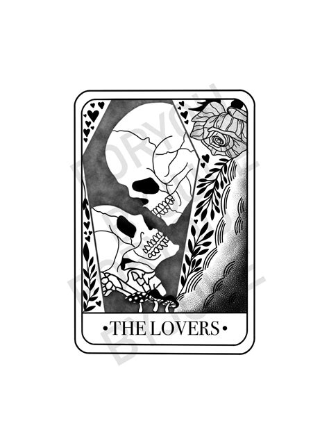 The Lovers Tarot Card Digital Download Transparent Background Clip