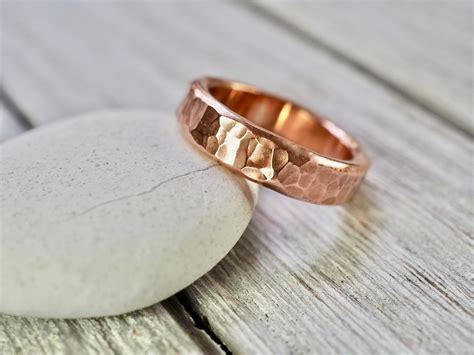 Hammered Copper Ring Heavy Copper Ring Heavy Hammered Etsy