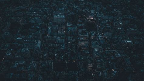 Download Wallpaper 2560x1440 Night City Aerial View City Lights