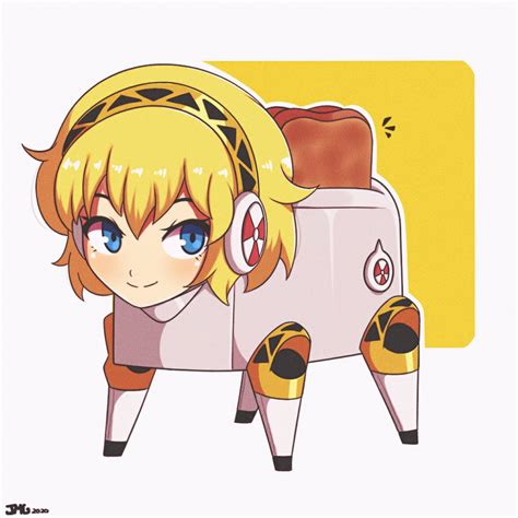 Jeffmiga Aegis Persona Persona Persona Highres Android Blonde Hair Blue Eyes Bread