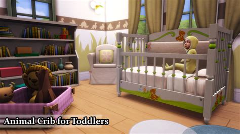 Lana Cc Finds Animal Crib For Toddlers Sims Baby Cribs Sims 4 Cc