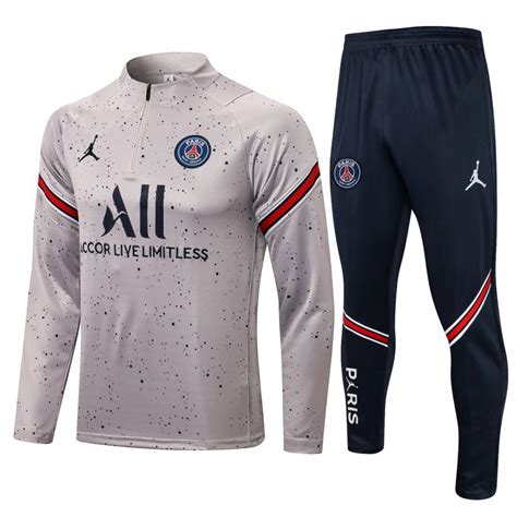 2021 2022 Psg Training Suit Grey Team Soccer Jerseys