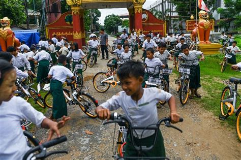 1.2 2019 artistic cycling world cup. Ride on time: Recycled bikes get Myanmar kids to school