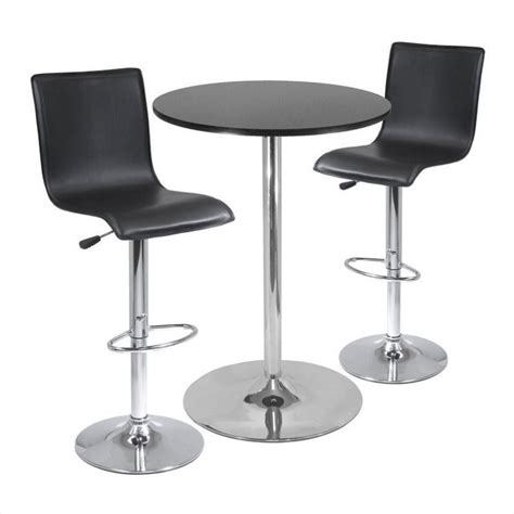 Bretagne bar table stools willis gambier. Winsome Spectrum High Back 3 Piece Pub/Bar Table Set in ...