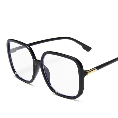 anti blue light eyeglasses women oversized square glasses frame female retro black big