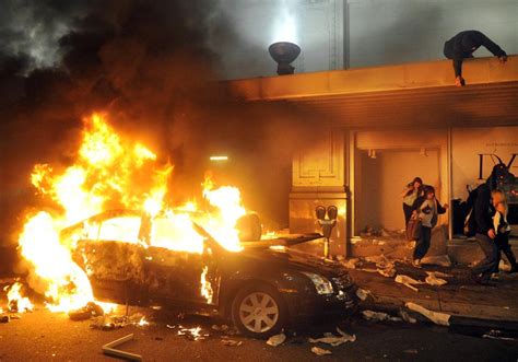 Riots typically involve destruction of property, public or private. Photos: Riots, fire, destruction after Vancouver's loss ...