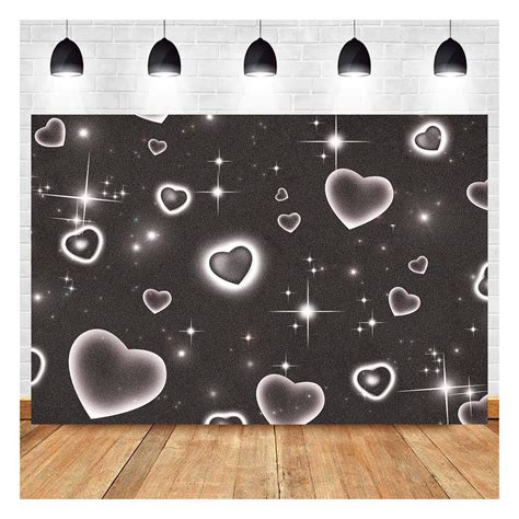 Buy Black Heart Early 2000s Photography Backdrops Baby Shower Children